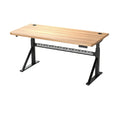 **Technische Titel in het Nederlands: In hoogte verstelbaar bureau met houten blad en metalen frame**