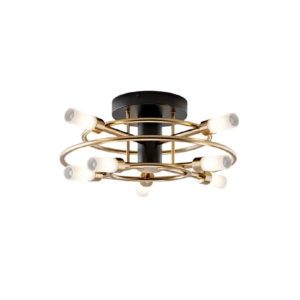 **Moderne Plafondlamp met Gouden Ring en LED-verlichting**