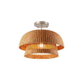 **Technische titel in het Nederlands:** Stijlvolle dubbele hanglamp van natuurlijk riet met metalen bevestiging