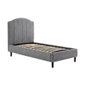 **Technische titel in het Nederlands: Modulaire Eenpersoonsbed met Houten Lattenbodem en Gestoffeerde Ruggengraat**